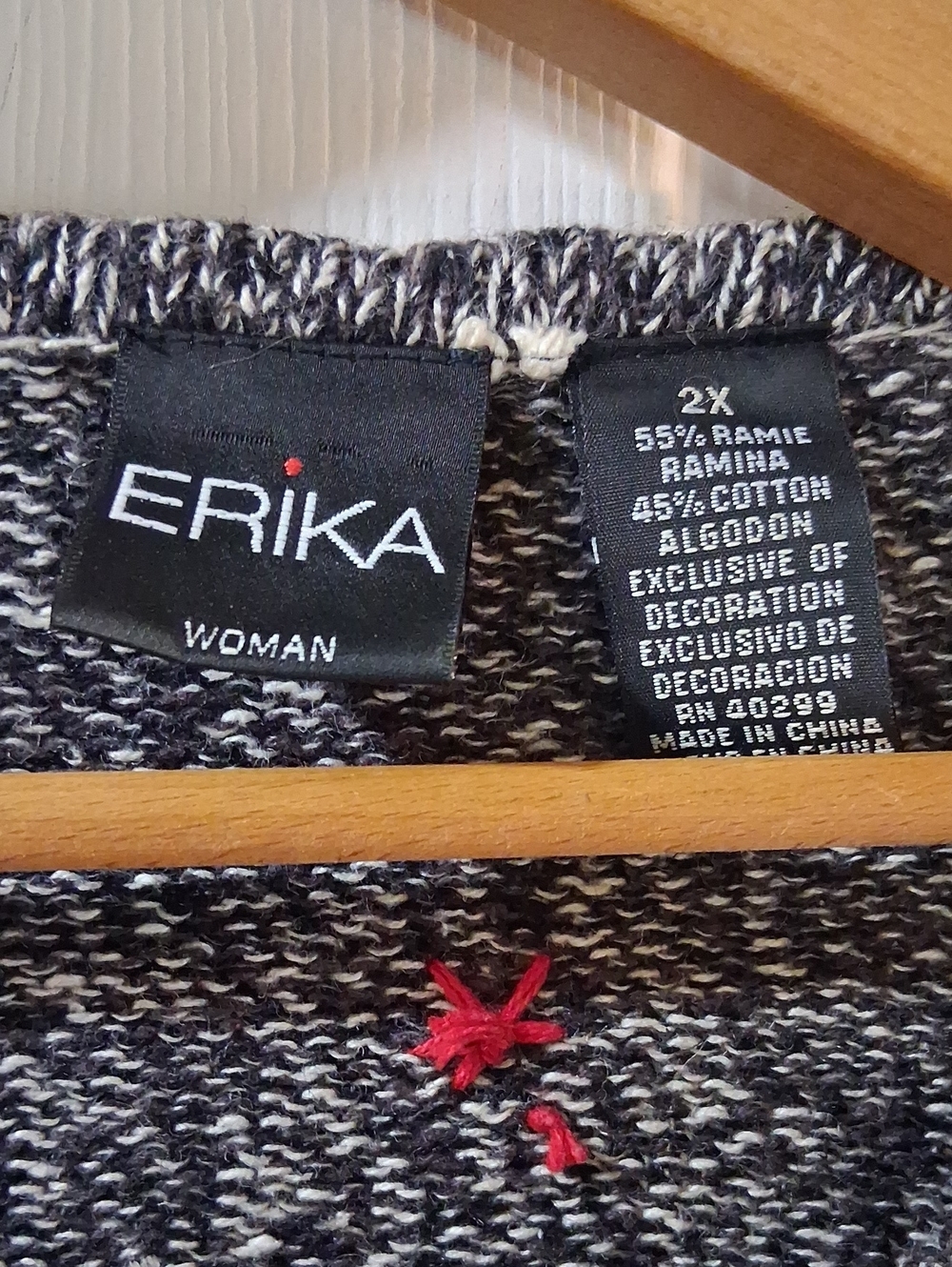 Erika Black & Red Snowflake Patchwork Cardigan - Picture 2 of 5
